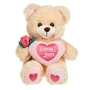 Плюшено мече с розово сърце и роза за Свети Валентин 32 см_1245276, снимка 1