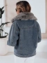Дамско дънково яке с косъм FURDENIM, снимка 4
