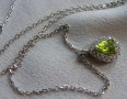 Сребърно колие с оливин и топази, снимка 4