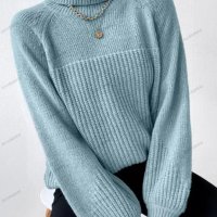 Дамски ежедневен пуловер с реглан ръкав и поло яка, 6цвята - 023, снимка 6 - Блузи с дълъг ръкав и пуловери - 43039542