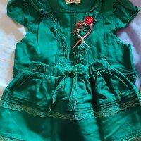 Комплект за момиченце в тъмно зелено, елек и пола, размер 2-4/5 години, снимка 1 - Детски комплекти - 39973523