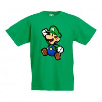 Детска тениска Супер Марио Luigi Mario Paper, снимка 3 - Детски тениски и потници - 33089791