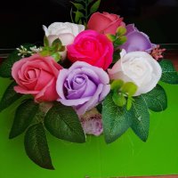 Букет от сапунени рози , снимка 3 - Подаръци за жени - 36791348