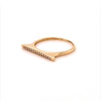 Златен дамски пръстен 1,24гр. размер:55 14кр. проба:585 модел:16528-5, снимка 2 - Пръстени - 40768624