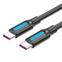 Vention Кабел USB 2.0 Type-C to Type-C - 2M Black 5A Fast Charge - COTBH, снимка 1 - Кабели и адаптери - 43467698