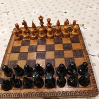Шах дървен малък размер, снимка 2 - Шах и табла - 40305013