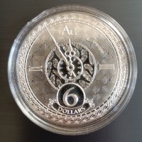 Сребърна Монета от една унция 6 долара Токелау, снимка 1 - Нумизматика и бонистика - 32525486