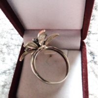 Старинен златен пръстен цвете 14 карата, снимка 4 - Пръстени - 40196545