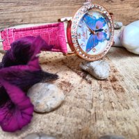 Стилен дамски часовник за любителите на пеперуди, снимка 6 - Дамски - 43186641