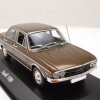 Audi 100 1969 - мащаб 1:43 на Minichamps моделът е нов в PVC дисплей-кейс, снимка 16 - Колекции - 43034908