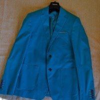 Синьо-зелено мъжко сако вталено М, снимка 1 - Сака - 44059502
