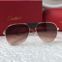 Cartier 2022 мъжки слънчеви очила с кожа, снимка 10 - Слънчеви и диоптрични очила - 37372016