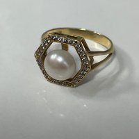 Златен пръстен 18 карата, снимка 3 - Пръстени - 43132940