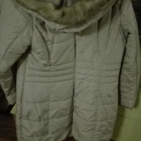 Елегантно зимно палто, грейка с качулка и кожи, снимка 2 - Палта, манта - 26915829