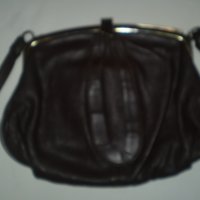 Антична кожена чанта Метална закопчалка и единична  дръжка Английска тъмно кафяв цвят  , снимка 3 - Чанти - 37367177