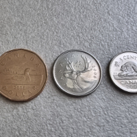Монети . Канада .1 , 5  и 25 цента.  1 и 2 долара. 5 бройки., снимка 2 - Нумизматика и бонистика - 38663264