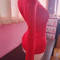 Ново!Червена блуза , снимка 3 - Блузи с дълъг ръкав и пуловери - 40451014
