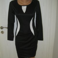 Нова рокля черно и бяло с дълъг ръкав, снимка 2 - Рокли - 34721283