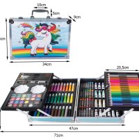 Комплект за рисуване,флумастри,моливи,пастели,бои в метален куфар за деца,художник, снимка 3 - Рисуване и оцветяване - 43466691