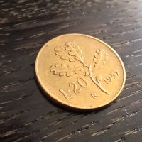 Монета - Италия - 20 лири | 1957г., снимка 1 - Нумизматика и бонистика - 32805988