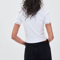 Zara Нова блузка с дантела, снимка 5 - Тениски - 26474041