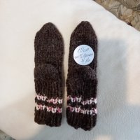 Ръчно плетени бебешки чорапи от вълна , ходило 10 см., снимка 1 - Бебешки чорапи - 39807032