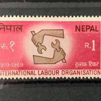 1312. Непал 1969 ~ “ Годишнини. 50 год. Международна организация на труда “ , **, MNH, снимка 1 - Филателия - 39082992