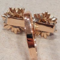 Стар дамски златен пръстен с диаманти, снимка 5 - Пръстени - 43574682