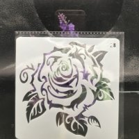 Роза с листа стенсил шаблон украса за торта и др, снимка 1 - Други - 27454620