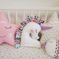 Възглавнички розово и лилаво за бебе, снимка 2 - Спално бельо и завивки - 27998032