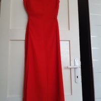 Червена дълга рокля с отстъпка, снимка 1 - Рокли - 33419685