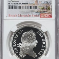 2023 Charles II 1oz (31.1г) £2 - Сребърна Монета - NGC PF70 - Ограничено Издание 1350 -Great Britain, снимка 1 - Нумизматика и бонистика - 43893624