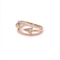 Златен дамски пръстен 2,73гр. размер:55 14кр. проба:585 модел:9925-5, снимка 2 - Пръстени - 38442085