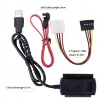 USB Кабел за връзка към диск 2.5"/3.5" SATA/IDE HDD/DVD/SSD + Гаранция, снимка 5 - Кабели и адаптери - 26558109