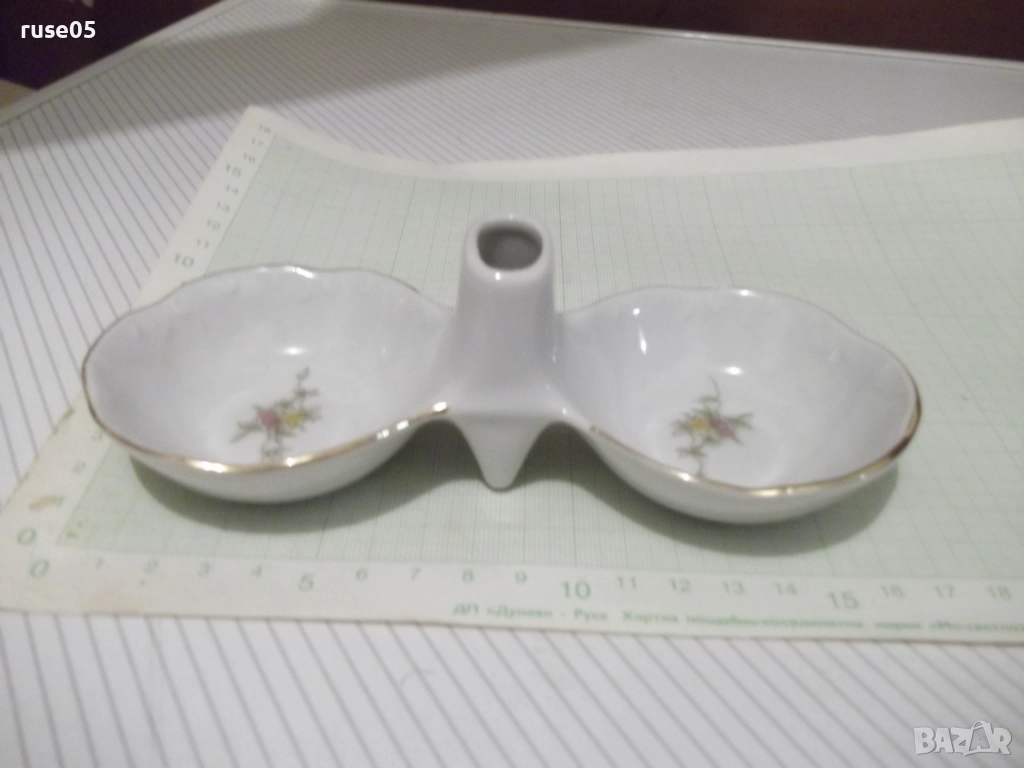 Солница порцеланова българска от соца, снимка 1
