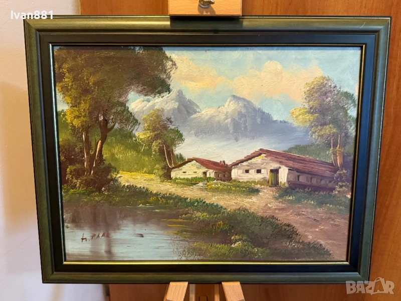 Страхотна картина - ръчно рисувана пейзаж с маслени бои, снимка 1