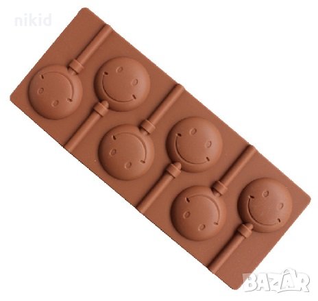 6 усмивки smile силиконов молд форма за направа на близалки на клечка декор торта фондан шоколад, снимка 1