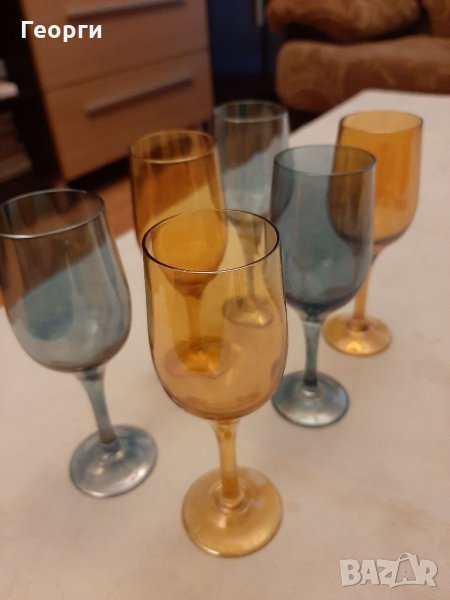 Стъклени цветни чаши ретро, снимка 1
