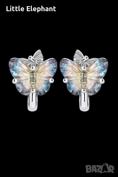 Сребърни обеци пеперуди,"Our Anniversary butterfly,колекция"Butterflies"/нови, снимка 1
