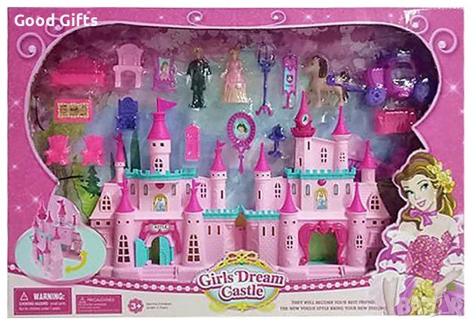 Красив детски замък за момичета с принц и принцеса и много аксесоари, снимка 1