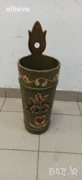 Дървено ведро за декорация, снимка 1