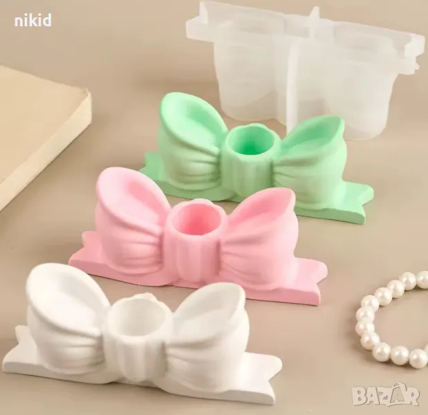 3D Висока пандела панделка поставка за свещ свещник стойка основа силиконов молд форма смола гипс, снимка 1