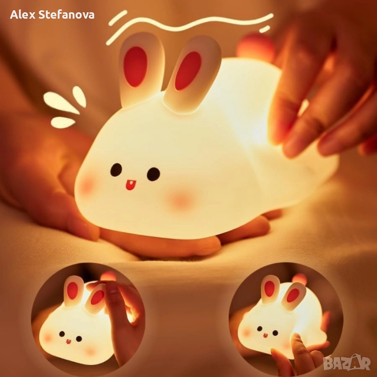 Нощна лед лампа заек Tilihome Rabbit LED Light , снимка 1
