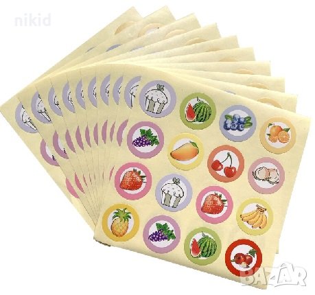 лист 16 бр Плодове самозалепващи лепенки стикери за ръчна изработка за подарък, снимка 1