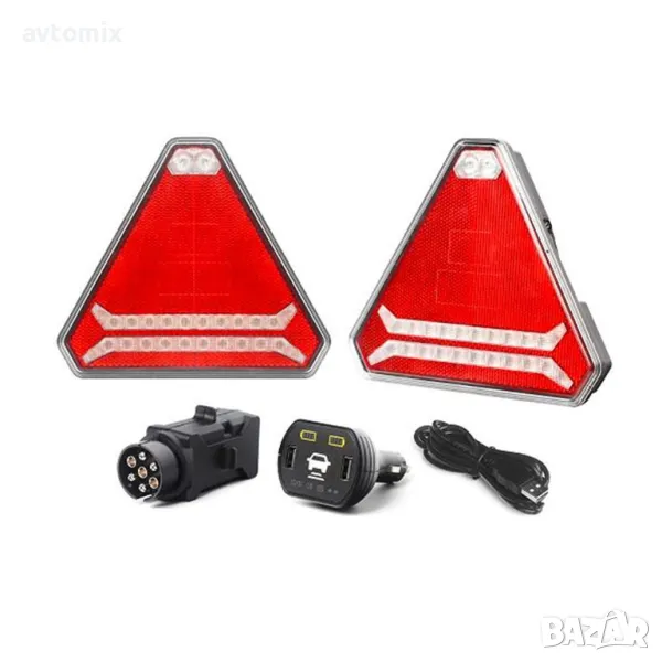 Безжични диодни LED стопове с магнит и вендуза, 12V, неон ефект, снимка 1