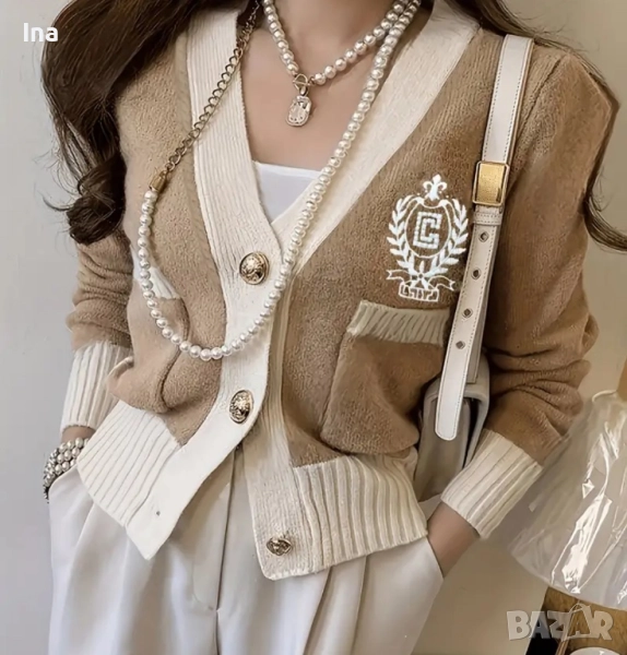 Бежава стилна желетка, снимка 1