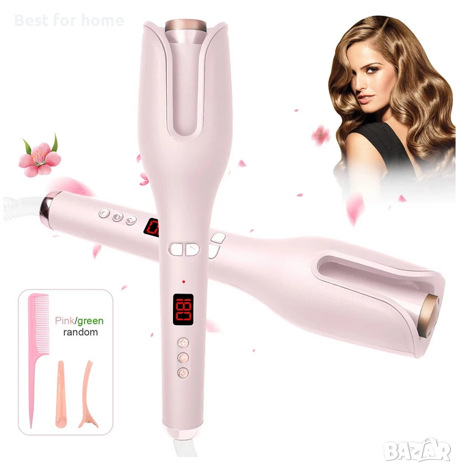 Професионална Автоматична Маша за Коса – 360° въртене, Дизайн против изгаряне и LCD дисплей, снимка 1