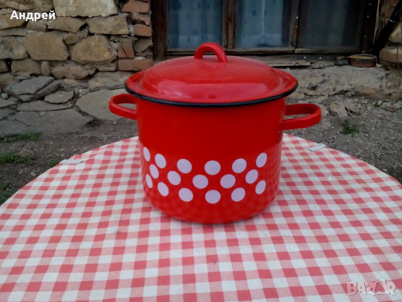 Стара Емайлирана тенджера #4, снимка 1