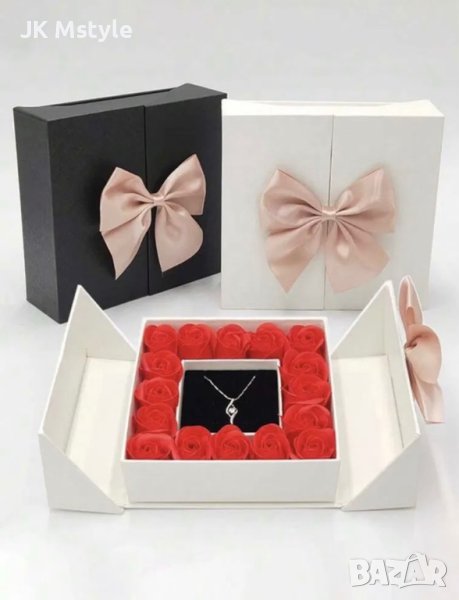Романтична кутия с червени рози , снимка 1