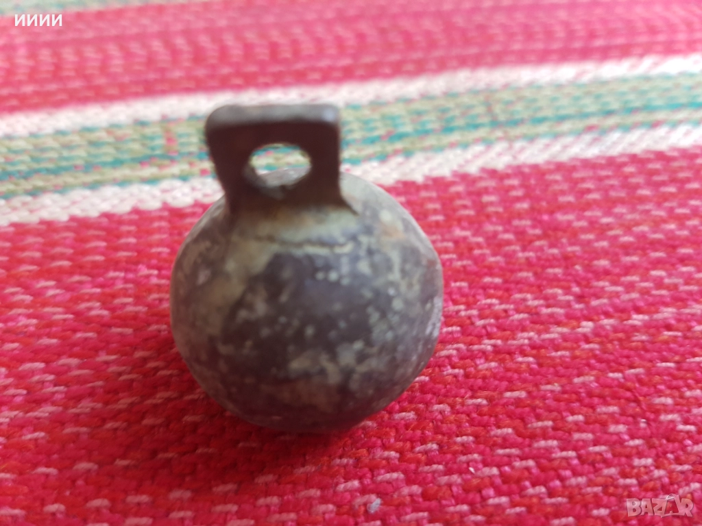 Бронзова хлопка звънец орехче 7, снимка 1